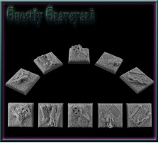 25 x 25mm Ghostly Graveyard Bases - Set of 4